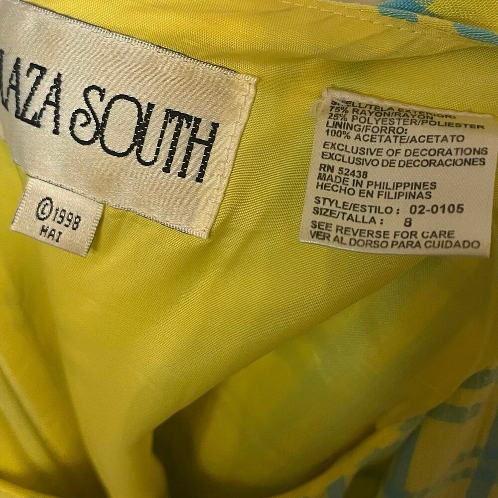 Plaza South Yellow and Blue Plaid Dress Size 8 - Picture 7 of 8